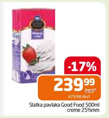 Slatka pavlaka Good Food 500ml creme 25%mm