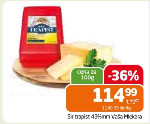 Sir trapist 45%mm Vaša Mlekara