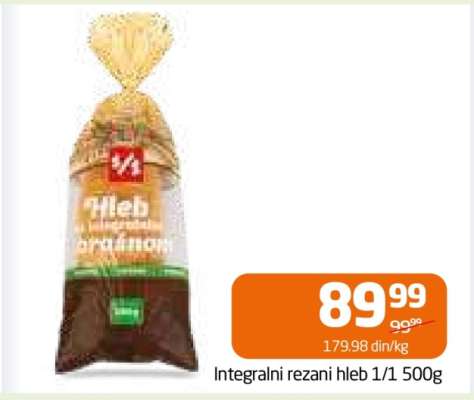 Integralni rezani hleb 1/1 500g