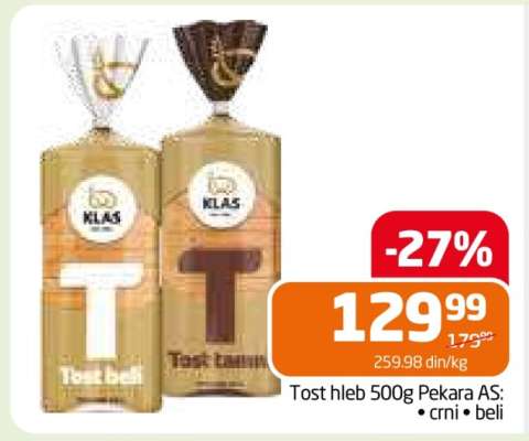 Tost hleb 500g Pekara AS