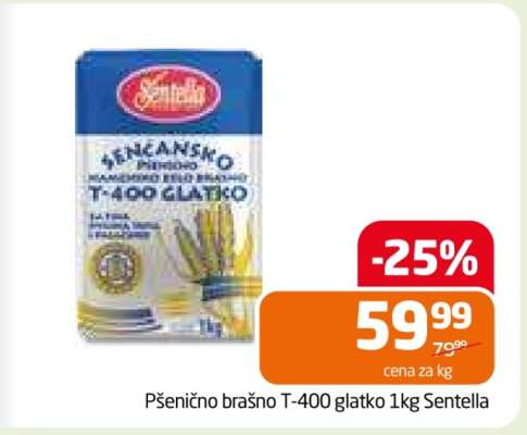Pšenično brašno T-400 glatko 1kg Sentella