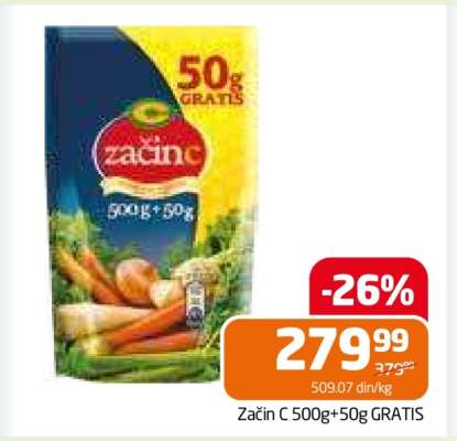 Začin C, 500g+50g gratis
