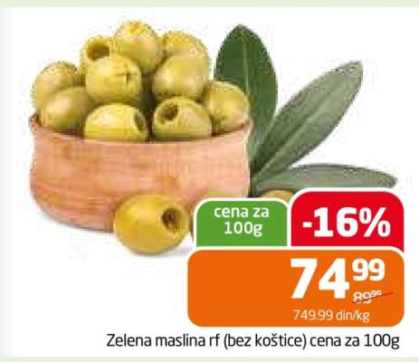 Zelena maslina rf (bez koštice)