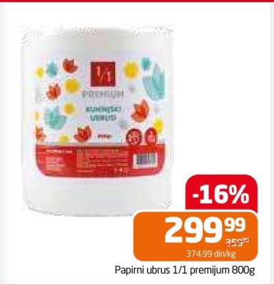 Papirni ubrus 1/1 premijum 800g
