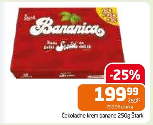 Čokoladne krem banane 250g Štark
