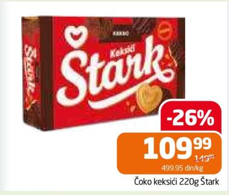 Čoko keksići 220g Štark
