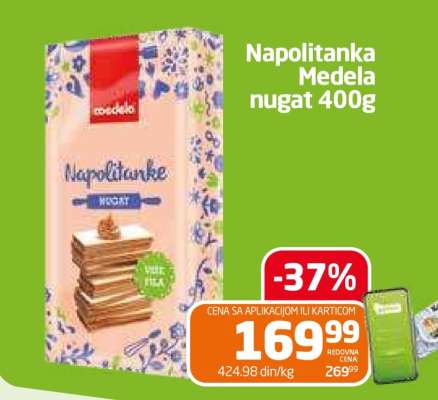 Napolitanka Medela nugat 400g