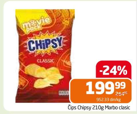 Čips Chipsy 210g Marbo clasic