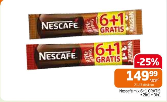 Nescafé mix 6+1 GRATIS