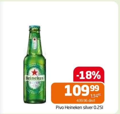 Pivo Heineken silver 0.25l