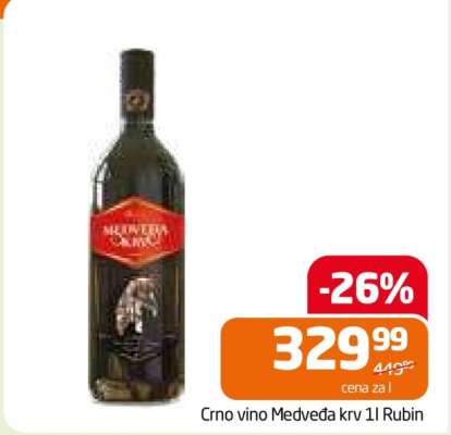 Crno vino Medveđa krv 1l Rubin