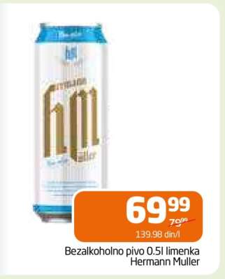 Bezalkoholno pivo 0.5l limenka Hermann Muller