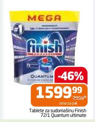 Tablete za sudomašinu Finish 72/1 Quantum ultimate