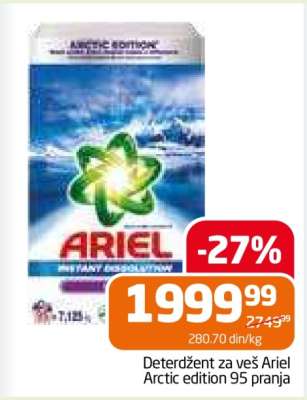 Deterdžent za veš Ariel Arctic edition 95 pranja