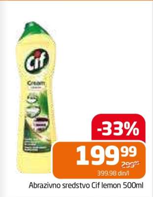 Abrazivno sredstvo Cif lemon 500ml