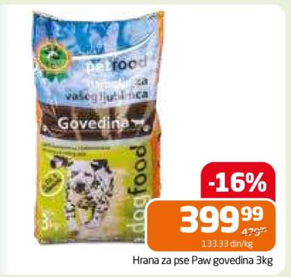 Hrana za pse Paw govedina 3kg