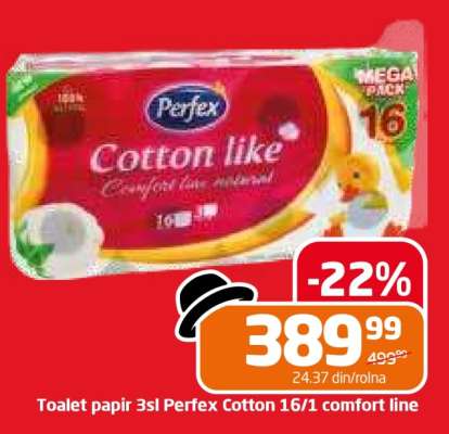 Toalet papir 3sl Perfex Cotton 16/1 comfort line