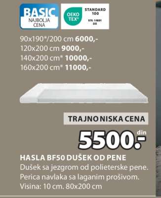 HASLA BF50 DUŠEK OD PENE