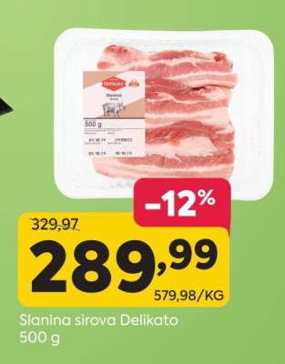 Slanina sirova Delikato