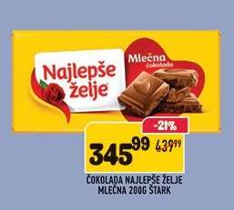 Čokolada Najlepše Želje Mlečna 200g Štark