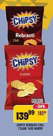 Chipsy Rebrasti Chili i Slani 140g Marbo