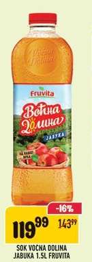 Sok Voćna Dolina Jabuka 1.5L Fruvita