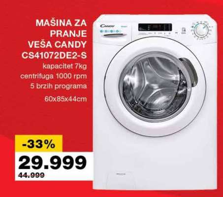 MAŠINA ZA PRANJE VEŠA CANDY CS41072DE2-S