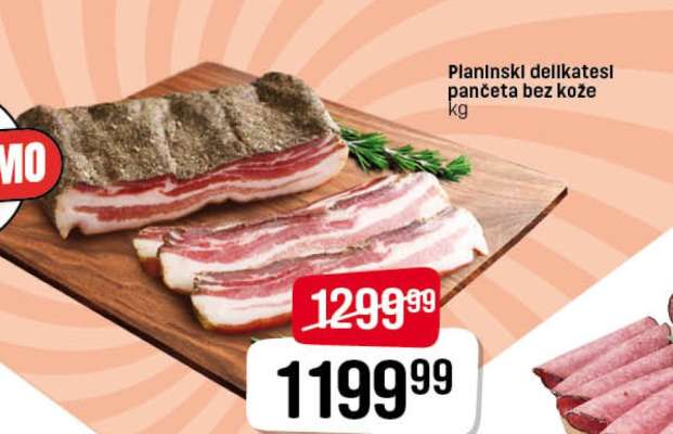 Planinski delikatesni pančeta bez kože