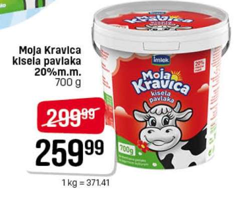 Moja Kravica kisela pavlaka 20% m.m.