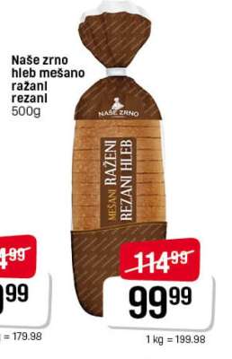 Naše zrno hleb mešano ražanj rezani