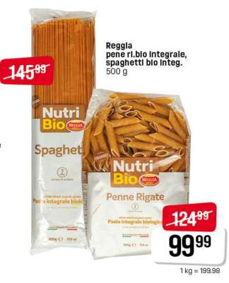 Reggia pene rl.bio Integrale, spaghetti bio Integ.