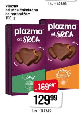 Plazma od srca čokoladna sa narandžom