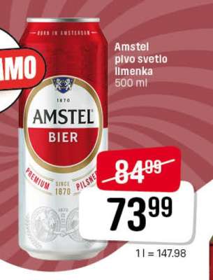 Amstel pivo svetlo limenka