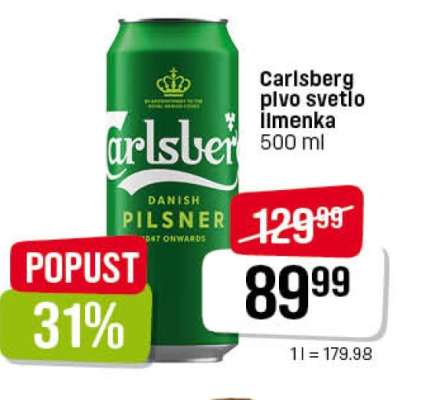 Carlsberg pivo svetlo limenka