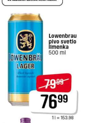 Lowenbrau pivo svetlo limenka