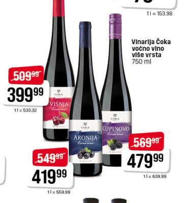 Vinarija Čoka voćno vino više vrsta
