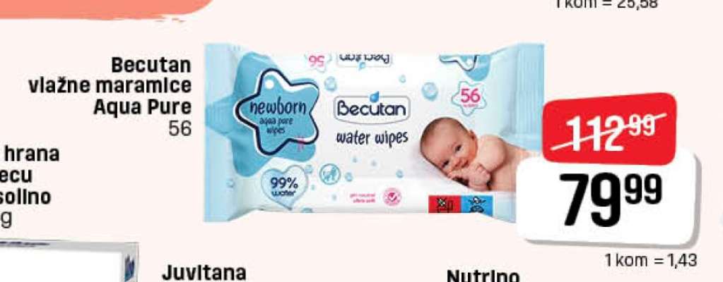 Becutan vlažne maramice Aqua Pure