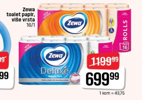Zewa toaleta papir, više vrsta 16/1