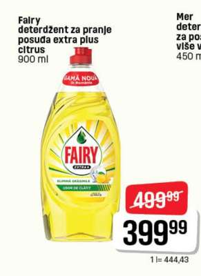 Fairy deterdžent za pranje posuđa extra plus citrus