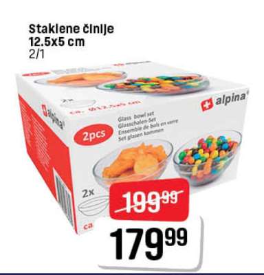Staklene činije 12.5x5 cm