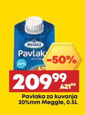 Pavlaka za kuvanja 20%mm Meggle, 0.5l