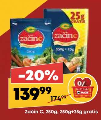Začin C, 250g/250g+25g gratis
