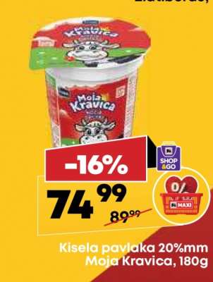 Kisela pavlaka 20%mm Moja Kravica, 180g