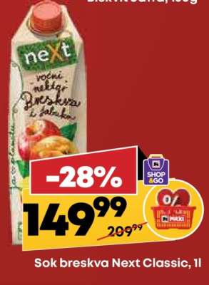 Sok breskva Next Classic, 1l