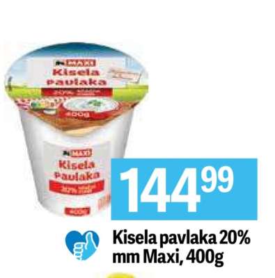 Kisela pavlaka 20 mm Maxi , 400g