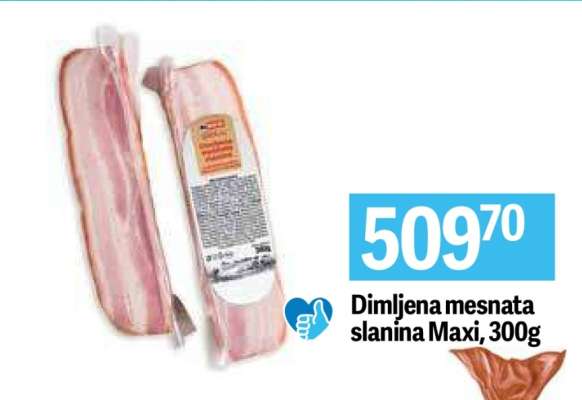 Dimljena mesnata slanina Maxi, 300g