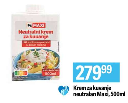 Krem za kuvanje neutralan Maxi 500ml