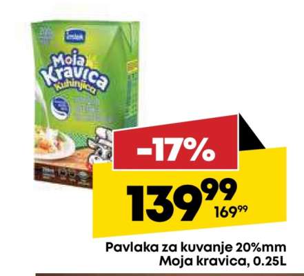 Pavlaka za kuvanje 20%mm Moja kravica, 0.25L