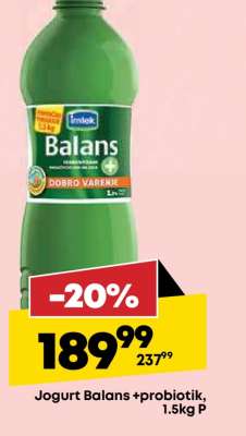 Jogurt Balans +probiotik, 1.5kg P