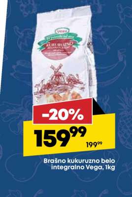 Brašno kukuruzno belo integralno Vega, 1kg